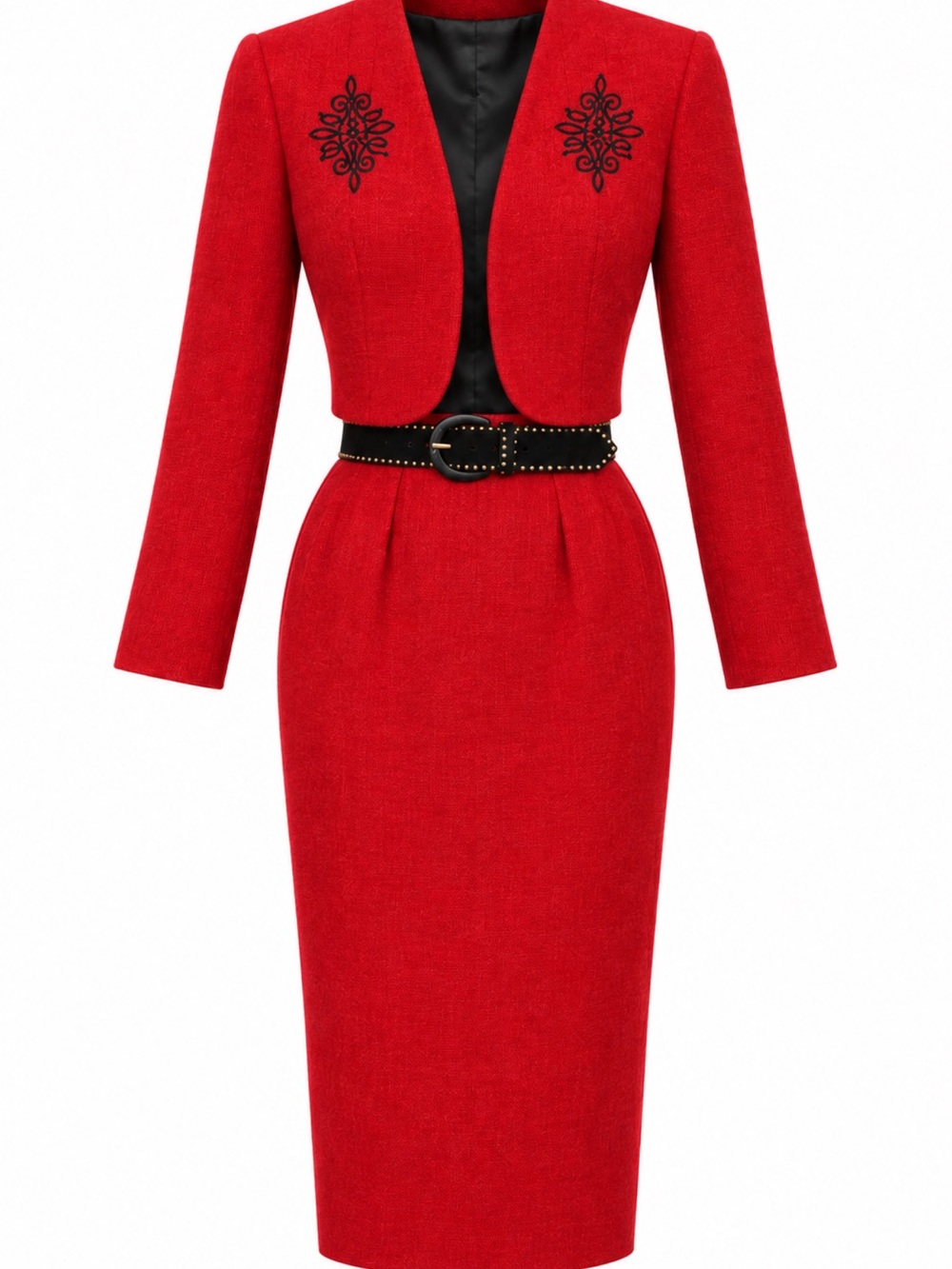 Vintage LESLIE FAY wool suit size 12P red